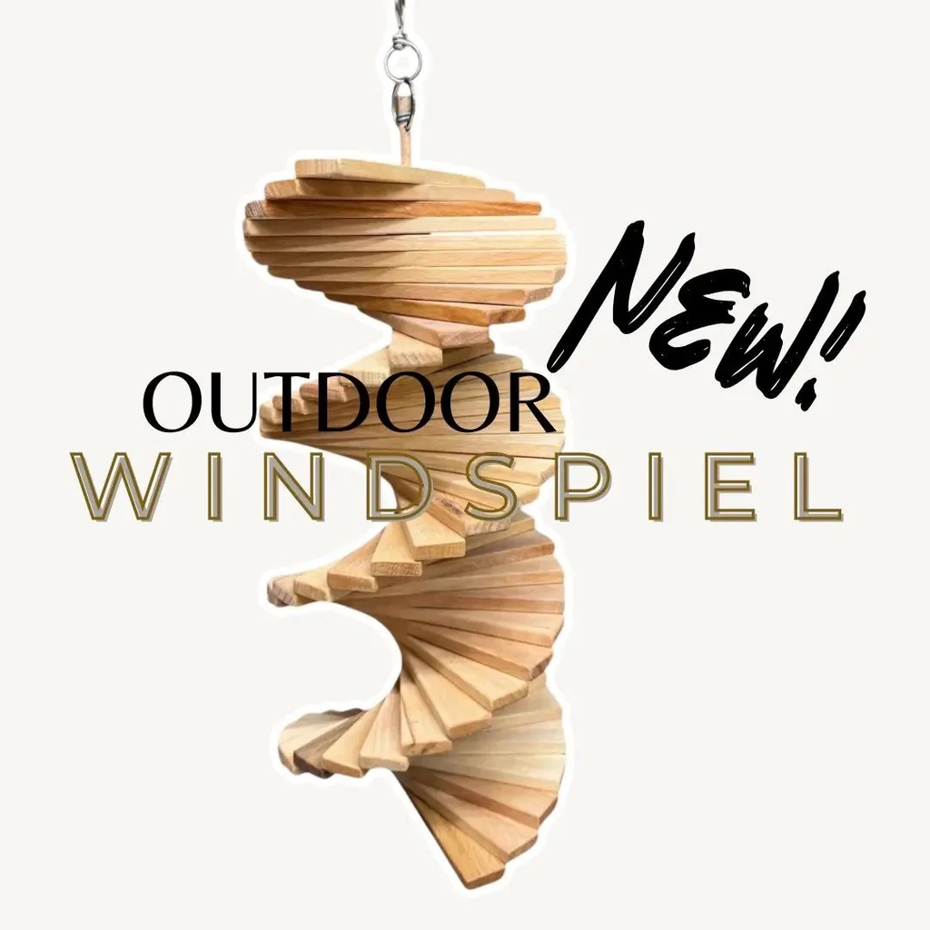 Windspiel aus Holz, Gartendeko, Deko aus Holz