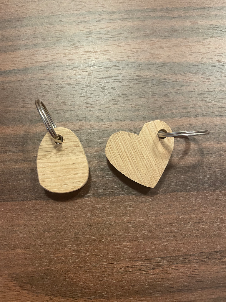 Schlüsselanhänger Holz, Herz/Ei (Herz)