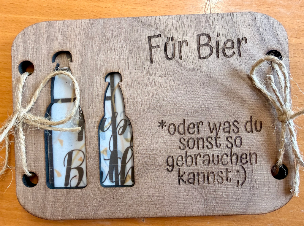 Männer Geschenkekarte aus Holz (Spruch)